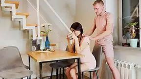 dick sucking and coffee in the morning with a quickie fuck