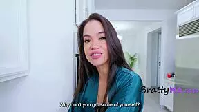 Stepmom asks for her milk after I got mine in POV action.