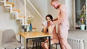 dick sucking and coffee in the morning with a quickie fuck