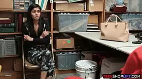 i caught the skinny latina teen shoplifting. security santa fucks her hard in the shop