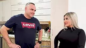 we caught stepsister banging step daddy in kitchen threesome