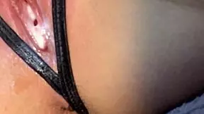 petite girl plays with dildo after cleaning