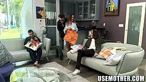 Petite milf aderes quin handles three cocks in free-use wanksgiving