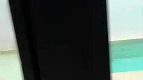 being the poolboy means quickie sex with girlfriend in thong outdoors