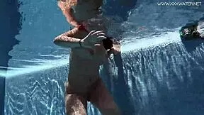 diana rius caresses her hot tits underwater