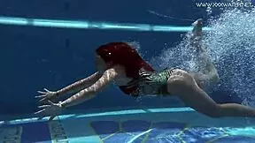 diana rius caresses her hot tits underwater