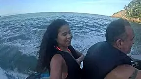 Wild Jet Ski Adventures In Guarujá Beach - Big Ass Latina Teen's First Time!