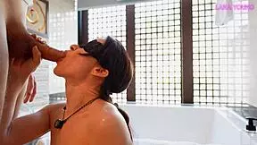 he spied on me showering, so i sucked his cock and let him fuck my ass.