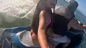 Wild Jet Ski Adventures In Guarujá Beach - Big Ass Latina Teen's First Time!