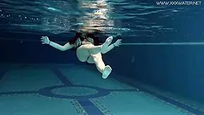 diana rius caresses her hot tits underwater