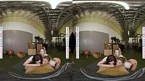 Kyler and Paige tag team the gym stud's big cock 😍