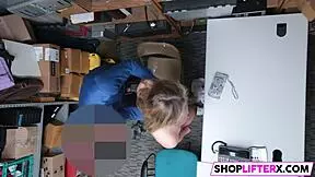 Burglar Punished By Police Officer In Shop Office