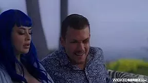 Jewelz Blu and Fortune Favor Share Shy Kisses Before Deepthroat Fucking