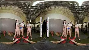 Kyler and Paige tag team the gym stud's big cock 😍