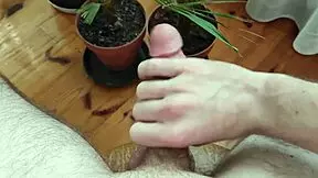 Young teen amateur masturbates on bed in homemade video, achieving huge orgasm and cum