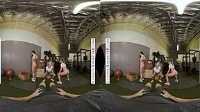 Kyler and Paige tag team the gym stud's big cock 😍