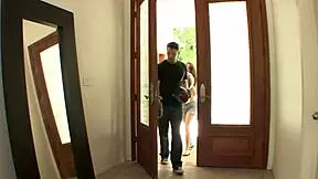 19 Year Old Brunette Pounded Hard by New Neighbor