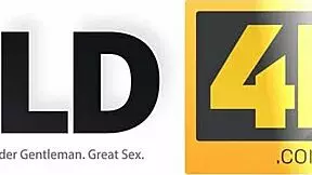 old man penetrates aroused blonde beauty in nice poses with young partner