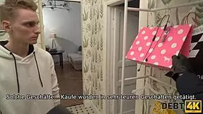 debt collector, fuck this russian shopaholic in front of her hubby