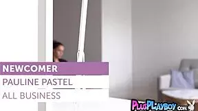 Elegant Teen Model Pauline Pastel Poses in Black Lingerie, Ripping Clothes to Expose Small Tits and Ass