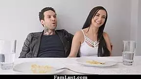 Daddy forces his giant cock into stepdaughter's tight pussy in hardcore cowgirl ride