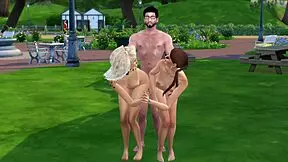 Mortimer is surprised by two horny sluts in sims 4 porn