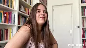 Chubby Spanish Laura Baby fucks Torbe in the library!