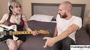 Bandmates HOOK UP during rehearsal with creampie and blowjob