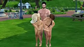 Mortimer is surprised by two horny sluts in sims 4 porn