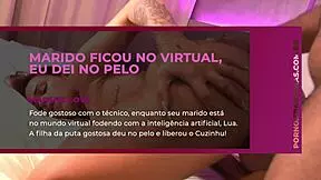 Husband's virtual, I took it in the ass