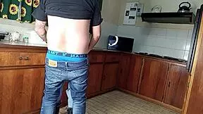 Quickie kitchen fuck, 'Want standing sex bent over?'