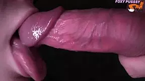 Close-up of the best milking blowjob ever with sloppy sucking and ASMR dick action.