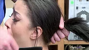 i'm the skinny brunette teen getting fucked by security in the office, scarlett bloom