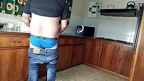 Quickie kitchen fuck, 'Want standing sex bent over?'