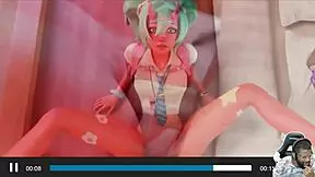 Fat ass Mai fucks bald pussy Nemia, Haruka sucks dildo