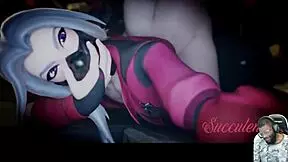 Fat ass Mai fucks bald pussy Nemia, Haruka sucks dildo