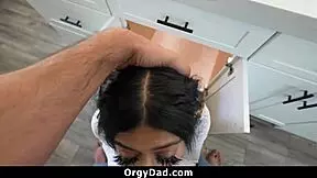 Why does my slutty stepdaughter keep bending over and flashing her pussy?