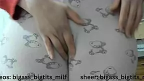 I can't stop masturbating in my pajamas, showing off my big ass and camel toe, milf style.