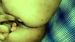 Feminine Sissy Fingers Asshole and Pisses While Standing