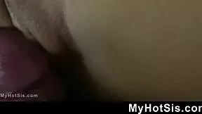 Stepsister moans while riding my cock despite saying it's wrong