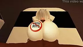 yo, shy roblox girl turns wild riding big cock cowgirl