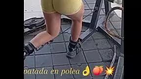 nicole medallo sweats at gym for anal pleasure