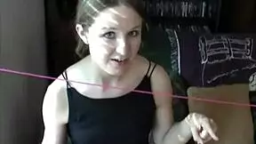 Dagfs plays with toys in pantyhose, revealing naked shaved body with piercing