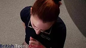 hot british phone engineer wanks cock over her uniform