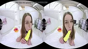 bow-tie naked sweetie masturbates with dildo