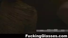 Fucking Glasses On Beach! Teen Coed Gets Cumshot