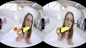 bow-tie naked sweetie masturbates with dildo