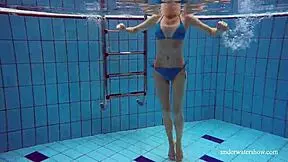 Martina in Blue Bikini Underwater