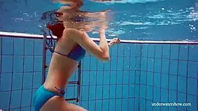 Martina in Blue Bikini Underwater