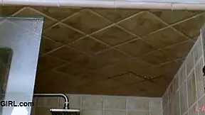 cute teen brunette showers with daddy pov 😘